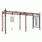 ABRI BUS PROVINCE 5M VITRINE 1 BARD. LAT. CITY ASPECT CORTEN - PROCITY