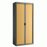 ARMOIRE À RIDEAUX DÉMONTABLES BUDGET 195 X 90 CM ANTHRACITE-HÊTRE
