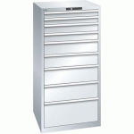 ARMOIRE GRIS CLAIR 717X725X1450 AVEC 9 TIR. 200KG - LISTA