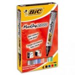 BIC POCHETTE DE 4 MARQUEURS PERMANENTS POINTE OGIVE ENCRE À BASE D'ALCOOL 4 COULEURS ASSORTIES 2000
