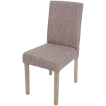 DÉCOSHOP26 - CHAISE DE SALLE À MANGER CUISINE EN TISSU GRIS CLAIR PIEDS EN BOIS MARRON DESIGN MODERNE - MARRON