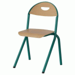 CHAISE MALIBU AST - T4 - ASS/DOS HÊTRE / ACIER BLEU 5018 - MANUTAN EXPERT