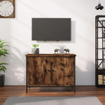 MEUBLE TV AVEC PORTES CHÊNE SONOMA 60X35X45CM BOIS D'INGÉNIERIE