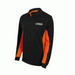 POLO BICOLORE MANCHES LONGUES PUBLICITAIRE VELILLA NOIR/ORANGE - MARQUAGE BRODERIE
