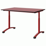 TABLE MALIBU 120X80 T3/T6 DL ST ROUGE U321/NOIR ROUGE 3020 - MANUTAN EXPERT