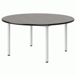 TABLE MALIBU Ø 120 T3 4P STR ANTIB BÉTON F186/NOIR BLC 9016