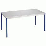 TABLE UNIVERSALIS RECTANGLE 140X80 PLT. GRIS PIED 5010 BLEU