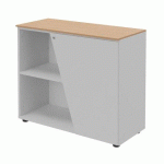 ARMOIRE BASSE HELYOS H 76 X L 90 CM TOP CHÊNE PORTE À DROITE BLANC