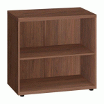 BIBLIOTHÈQUE BAS BOIS H 74 X L 80 CM NOYER SHINY