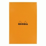 LOT DE 5 - BLOC DE BUREAU RHODIA 21 X 31,8 CM AGRAFÉ ORANGE N°19 - 5 X 5 - 80 FEUILLES