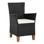 CHAISE DE JARDIN RÉSINE TRESSÉE NOIRE ET BLANC TOPLU - LOT DE 2