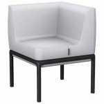 CHAUFFEUSE D'ANGLE LOTUA TISSU 100% POLYESTER GIS CLAIR - SOKOA