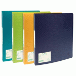 LOT DE 10 - CLASSEUR 2 ANNEAUX PLASTIFIÉ EXACOMPTA FOREVER A4 MAXI - DOS 3 CM COULEURS ASSORTIES