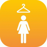 LOT DE 2 - PLAQUE SIGNALÉTIQUE EN PLEXIGLAS PLEXI - VESTIAIRE FEMME (ORANGE)