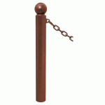 POTELET PROVINCE Ø114MM CHAINES 1 ANNEAU BOULE ASPECT CORTEN - PROCITY