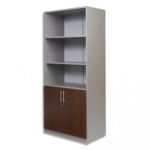 SIMMOB BIBLIOTHÈQUE HAUTE  PORTES BASSES H180 X L80 CM WENGE GAMME MAJESTY