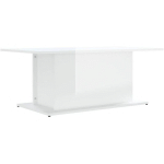 TABLE BASSE BLANC BRILLANT 102X55,5X40 CM AGGLOMÉRÉ