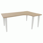 BUREAU EVIDENCE ASYMÉTRIQUE 180X120 RETOUR D CHÊNE NATUREL/BLANC - VINCO