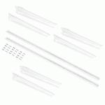 CRÉMAILLÈRES ET 6 SUPPORTS POUR ÉTAGÈRES JAGMET LONGUEUR 380 MM - BLANC EMUCA