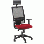 FAUTEUIL OFFICE DOSSIER RÉSILLE + TÊTIÈRE ASSISE TISSU COLORIS ROUGE - MANUTAN COLLECTIVITÉS