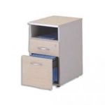 MT INTERNATIONAL CAISSON FIXE HAUTEUR BUREAU 2 TIROIRS DONT 1 POUR DS MIRAGE CHÊNE CLAIR L43X H73X P60 CM