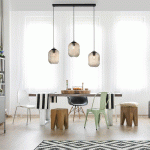 PAUL NEUHAUS SUSPENSION SHIITAKE, À TROIS LAMPES, AMBRE
