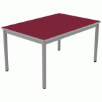 TABLE CARÉLIE 120X80 T4 - 4P STRAT POLYU. CERISE GRIS/9006 - MOBIDECOR