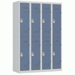 VESTIAIRE 4 COLONNES 300MM 2 CASES MORAILLON BLEU - VINCO