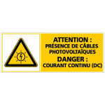 SIGNALETIQUE.BIZ FRANCE - ETIQUETTE CABLES PHOTOVOLTAIQUES (C1168). SIGNALISATION PHOTOVOLTAÏQUE - LOT DE 50 - LOT DE 50