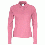 COTTOVER POLO PIQUE MANCHES LONGUES FEMME - CERTIFIÉ GOTS ROSE - TAILLE S