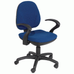 FAUTEUIL DE BUREAU AURORE CONTACT PERMANENT ACCOUDOIRS FIXES COLORIS BLEU - MANUTAN COLLECTIVITÉS