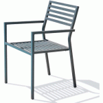 FAUTEUIL JARDIN EMPILABLE GASTON GRIS ANTHRACITE - CITYGARDEN