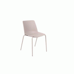 LOT DE 2 - CHAISE OSLO, COQUE PLASTIQUE GRISE, PIÈTEMENT MÉTAL GRIS