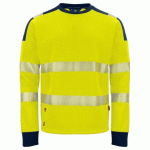 PROJOB 6108 SWEATSHIRT COL ROND EN ISO 20471 CLASSE 3/2 JAUNE/MARINE - TAILLE L