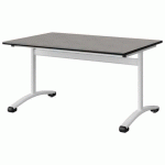TABLE MALIBU 120X80 T4 DL STRA BÉTON F186/NOIR BLC 9016
