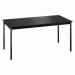 TABLE MULTI-USAGE L 160 X P 80 CM ZONZA NOIR PIEDS NOIR