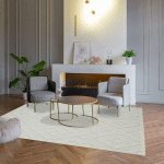 UNAMOURDETAPIS - 160X230 - TAPIS KILIM TENO A CRÈME 160X230 OEKO TEX® EN POLYPROPYLÈNE DOUX ET SOYEUX - CRÈME