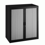 ARMOIRE À RIDEAUX DÉMONTABLES BUDGET 100 X 90 CM NOIR-GRIS