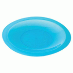 ASSIETTES PLATES POLYPROPYLÈNE Ø 26 CM - TRANSLUCIDE BLEU - PLASTOREX
