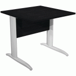 BUREAU DROIT PIEDS L MÉTAL FAST - 80 CM - NOIR - CHROME