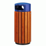 CORBEILLE EXTÉRIEURE BOIS ET MÉTAL - 60 LITRES - BLEU - ZENO ROSSIGNOL