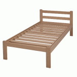 LIT ARMEL TÊTE 2 TRAVERSES SOMMIER LATTES 90X190 CM COLORIS HÊTRE NATUREL - MANUTAN COLLECTIVITÉS