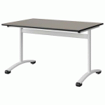 TABLE MALIBU 120X80 T5 DL STRA ANTIB GRIS U727/NOIR BLC 9016