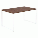 TABLE OFFICE PRO PIED CARRE 140 X 80 CM NOYER PIED BLANC