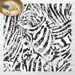 MICASIA - TAPIS EN VINYLE - ZEBRA PATTERN IN SHADES OF GREY - CARRÉ 1:1 DIMENSION HXL: 80CM X 80CM