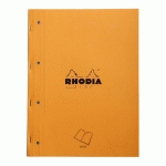 RHODIA SIDE BLOC AGRAFÉ CÔTÉ A4+ 22,3X29,7 CM 80 FEUILLETS LIGNÉ MPRF + PERFORATION 4 TROUS 80G - ORANGE - LOT DE 5