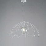 LUSTRE MODERNE URBAIN INDUSTRIEL EN FER BLANC 55 CM