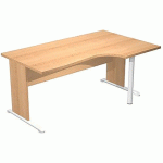 BUREAU COMPACT 90° DROIT PIEDS L BOIS FAST - 160CM - HÊTRE