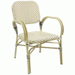 CHAISE DE BISTROT FELIX EN ROTIN - BAMBOU-BLANC/NOIR - VEBA