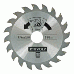 LAME DE SCIE CIRCULAIRE TIVOLY Ø 85 MM X 15 MM, 20 DENTS CARBURE